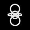 Simple logo icon 100x100, white on black